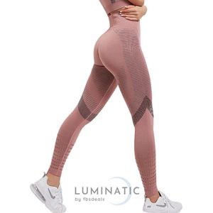 Sportlegging Dames - Fitness Legging - Yoga Legging - High Waist Sport Legging - Anti Cellulite - Shapewear Dames - Push Up - Butt Lifter - Sportkleding Dames - Booty | Luminatic® | Licht Koraal | M