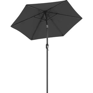 Nancy's Heber Parasol - Marktparasol - Tuinparasol - UV-Bescherming - UPF 50+ - Metaal - Buigbaar - Grijs - 200 cm