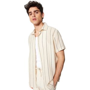 Trendyol Premium Zwart Regular Fit Gestreept Zomershirt Met Textuur Tmnss23Go00063