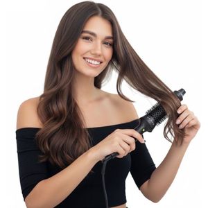 La Nou® Thermal Brush - Krul Borstel en Stijl Borstel - Normaal haar - 2 Warmtestanden 160-185 graden - Fohn Borstel - Keramische Warmte Borstel - Krullenborstel - Hot Brush - Hitte Borstel - 40mm - Zwart - Bounce Curl Brush hot Brush