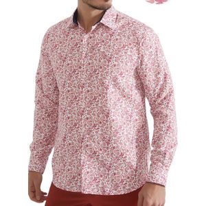 Heren overhemd Met Lange Mouwen - Comfort Fit - Longsleeve Shirt - Maat L - Roze