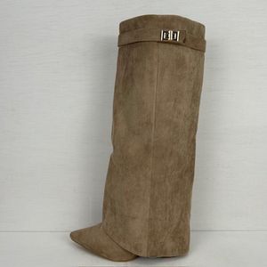 Hoge cowboylaarzen met flap en bandje khaki Khaki / 36