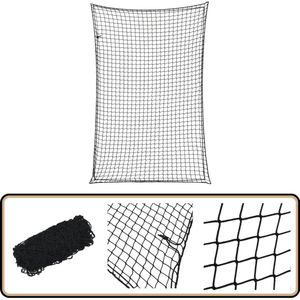 vidaXL Aanhangwagennet - 3x2 m - Zwart - Elastisch Touw Aanhangwagennet - Bagagerek - Laadvloer Bescherming - Trekhaak Accessoire - Universeel Net
