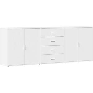 vidaXL - Dressoirs - 3 - st - bewerkt - hout - wit