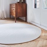 Rond vloerkleed wollen Wit - Cobble Stone - Wol - Rond 180 Ø - (L)