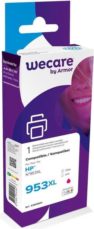 weCare - Cartridge - Magenta - Compatibel met HP 953XL - Inhoud 26ml