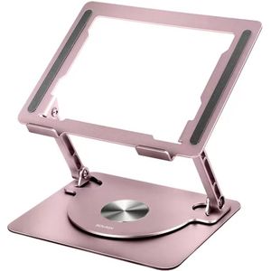 Sounix Laptop Standaard - 360* Draaibaar - Universeel 10 tot 16 inch - Aluminium - Alle laptops - Ergonomisch - Roze