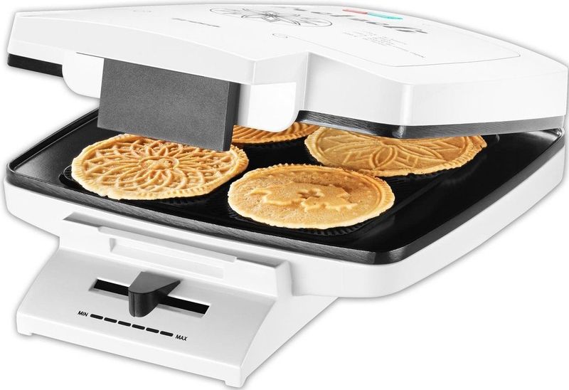 Trisa Bricelet Classique Wafelijzer Anti-aanbaklaag, Inklapbaar, Controlelampje, Traploze temperatuurregeling Wit