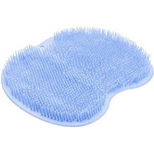 1-pack, douchevoetscrubpad, rugmassager, rugexfoliërende badmat, aan de muur te bevestigen antislip zuignap voetscrub, geschikt voor doucheruimtes, unisex voetreiniger, blauw