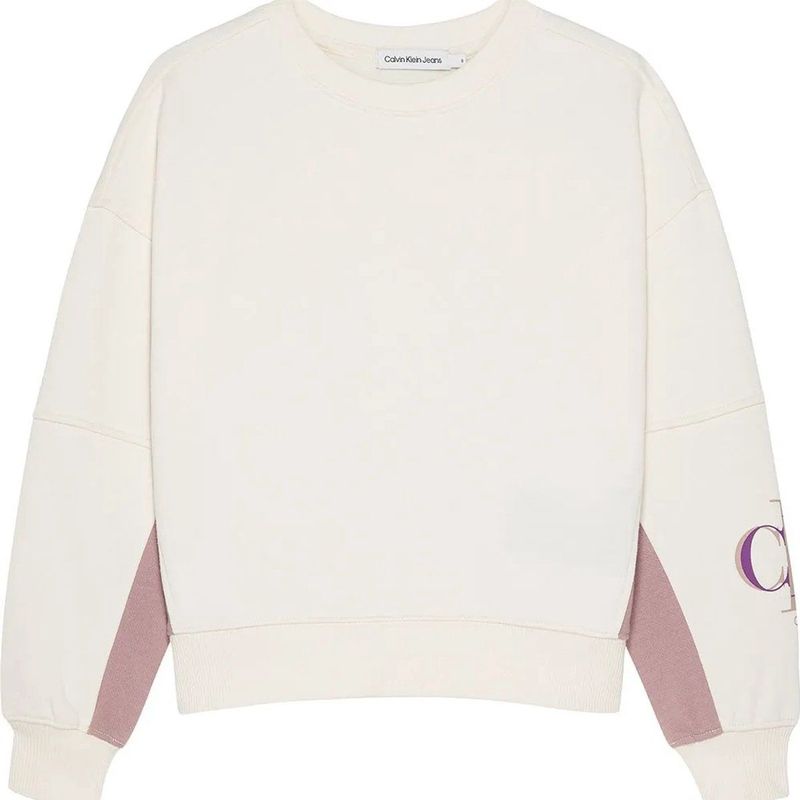 Calvin Klein Jeans Colour Blomonogram Sweatshirt Beige 4 Years Meisjes
