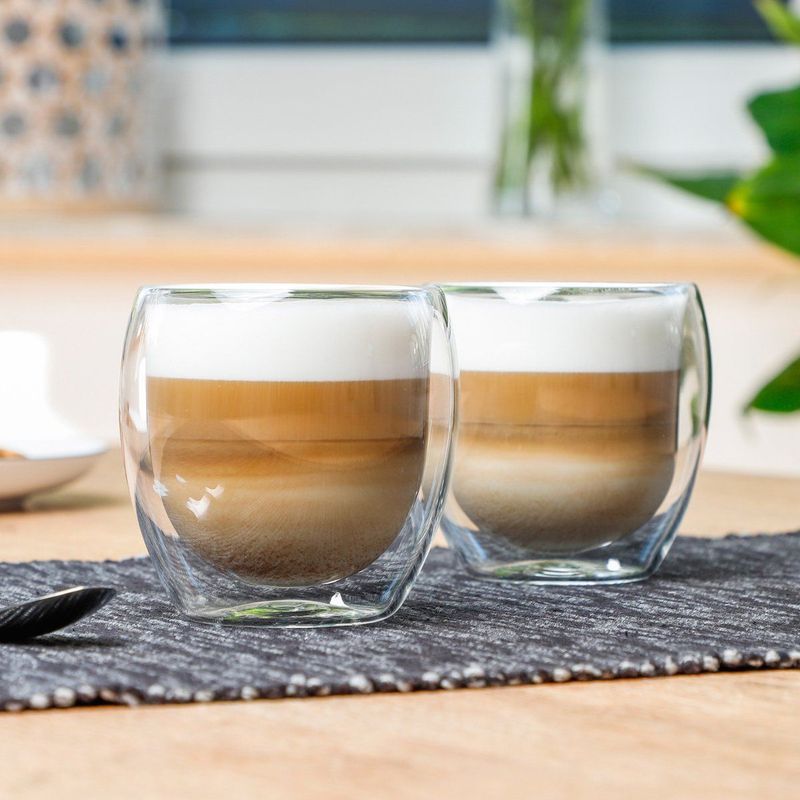 Set van 4x stuks dubbelwandige koffieglazen/theeglazen 250 ml - 25 cl