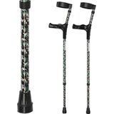 Elleboogkrukken ergonomisch met camouflage print - Loopkrukken - krukken anatomische handvatten, gesloten manchet - Set - paar van 2