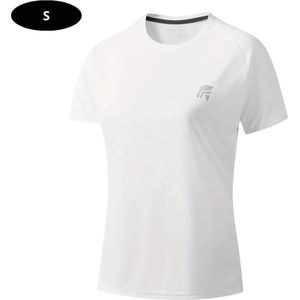 Livano Sportshirt Dames - Sport - Fitness - Compressie Shirt - Corrigerend Hemd - Sportkleding - Vrouwen - Wit - S