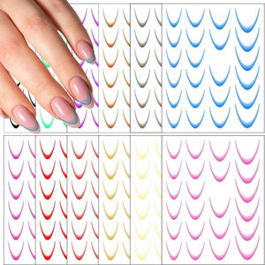 Allecto Plus - Nagelstickers Set voor Frans Ombre Design - 12 Stuks in 12 Kleuren - Zelfklevende French Tip Stickers - Nagelaccessoires en Decoratie - Nagelstickers voor Kleurverloop