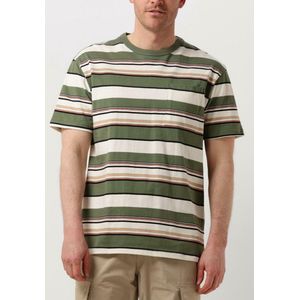 Anerkjendt Akkikki S/s Stripe Tee Polo's & T-shirts Heren - Polo shirt - Olijf - Maat XXL