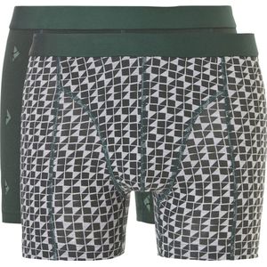 ten Cate shorts squares green and blocks grey 2 pack voor Heren - Maat S