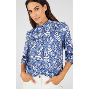 Damart - Overhemdblouse van warm tricot - Dames - Blauw - XS