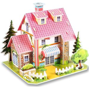 Ainy - 3D puzzel mini droomhuisje: Miniatuur huisjes bouwpakket / speelgoed knutselpakket / educatief knutselen meisjes - hobby puzzels en creatief modelbouw voor kinderen & volwassenen | 25 stukjes - 15x13x12cm