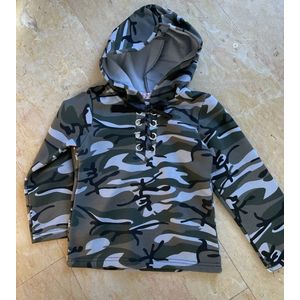 Sweater - Camouflageprint - Groen/Bruin/Grijs - Maat 98/104 (6)