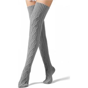 1paar - Dames winter overknee sokken - winter thermische sokken - warme sokken voor dames-warme sokken - huissokken voor dames - lange sokken - Gebreide Lange Kniekousen - lange beenwarmers voor dames - beensokken