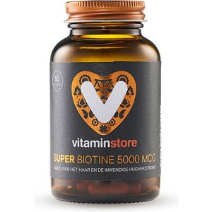 Vitaminstore - Super Biotine 5000 mcg (biotin) - 60 Plantaardige capsules