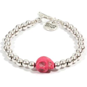 Heaven Eleven dames Armband zilverkleurige plating - pink schedel