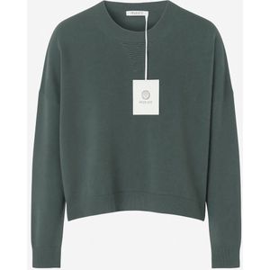 Peserico Fijngebreide Trui met Detail – Donkergroen Maat 46