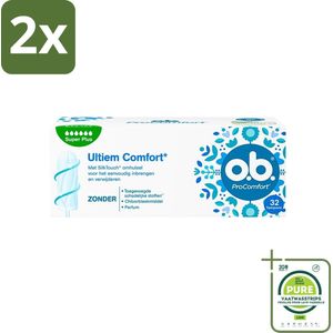 o.b. - Tampons - ProComfort Super Plus - Extra Absorptie - 32 tampons - Voordeelverpakking - 2 stuks - Menstruatieschijfjes - Tampons