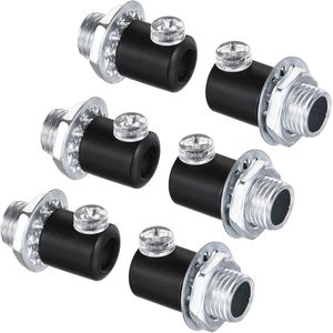 E-Ambar - Set van 6 metalen kabelklemmen met schroefsluiting in zwart metaal - Cable management accessoires - Kabelbevestigingssysteem