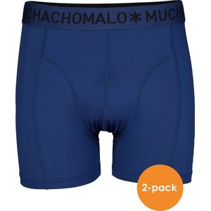 Muchchomalo microfiber boxershorts (2-pack) - heren boxers normale lengte - blauw - Maat: S