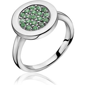 ZINZI zilveren ring groen ZIR1005G