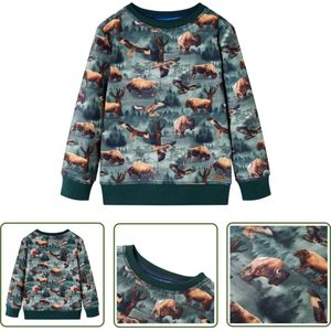 vidaXL Meisjestrui - Kindertrui - Kindertrui 92 donkergroen - Jongenstrui - Kindermode - Kinderkleding
