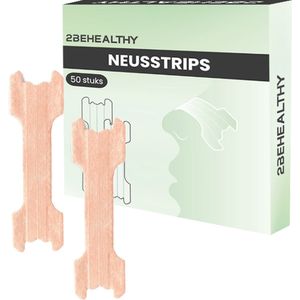 2BEHEALTHY Neusstrips - 50 Stuks - Universeel - Anti Snurk Neuspleisters - Neusspreider - Neus Pleisters - Neusstrips Sport - Nose Strips - Neusstrips Hardlopen - Beige