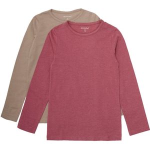 Minymo - Kinder Basic 34 T-Shirt LS - 2-Pack - Apple Butter