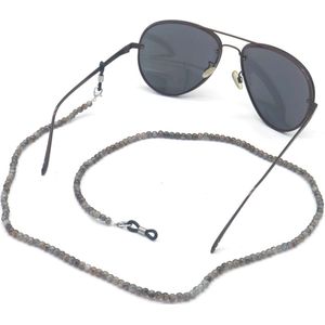 Zonnebrilkoord - kralen - grijs - zomer - strand - beach - vrouwen - accessoire - zonnebril – hip
