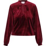 Usha - Blouse - Bourgogne - Wijde Blouse - Pofmouwen - Snoersluiting