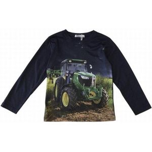 S&c Trekker / tractor shirt - John Deere - Lange mouw - Donkerblauw - H260 - Maat 86/92