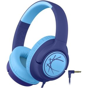 StayPowered Kinderheadset - Gehoorbescherming en Gemoedsrust Gecombineerd! - met Volumebegrenzing - Kristalhelder Stereogeluid - Draaibare Oorschelpen - Verstelbare Hoofdband - Compact Design - Donkerblauw - Levering Sneller dan Aangegeven!