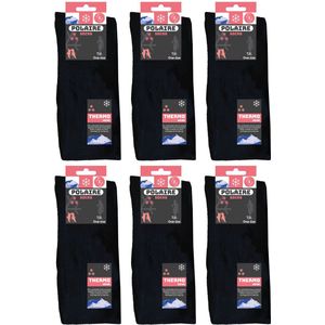 Warme Thermosokken – 6 Paar – Heren 39 42 – Zwart