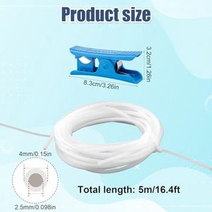 PTFE Hose with Cutter, 2.5mm Inner Diameter x 4mm Outer Diameter PTFE Hose Fits Direct Drive Extruder 3D Printer for Bambu Lab A1/A1 mini/P1P/P1S/X1C for Creality K1/K1 Max for Ender 3V3