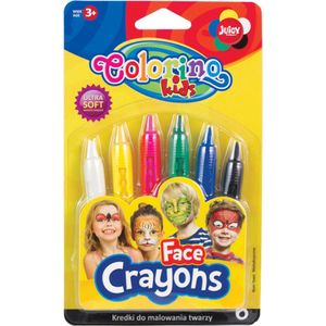 Colorino-Schmink stiften-6 basis kleuren-makkelijk afwasbaar-Schminkset voor kinderen.