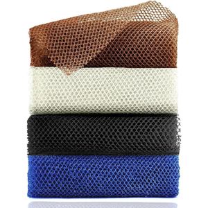 4 stuks Afrikaanse exfoliërende spons, 84 cm lange badspons, douche- en lichaamsscrubber voor het gladder maken van de rughuid, dagelijks gebruik (zwart/blauw/bruin/beige) Zwart/blauw/bruin/beige