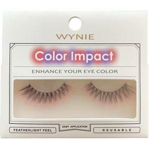 Wynie - Nep Wimpers - Valse Wimpers - Fake Lashes - Zwart Roze - 1,7 cm. lang - Zonder lijm - 1 Paar - UA153418