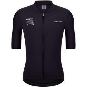 Santini Pirelli Wheel Korte Mouw Wielertrui Zwart 2XL Man,Vrouw
