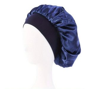 Livano Zijden Slaapmuts - Satijnen Nachtmuts - Silk Bonnet - Sleep Cap - Haarverzorging - Satin - Verstelbaar - Voor Zacht & Stralend Haar - Marineblauw