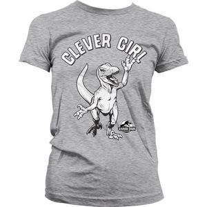 Jurassic Park Clever Girl Girly Tee Damen T-Shirt Heather-Grey-M