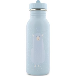 Trixie Drinkfles - Mr. Alpaca - RVS Waterfles voor kinderen - 500ml - Lekvrije Fles - Blauw