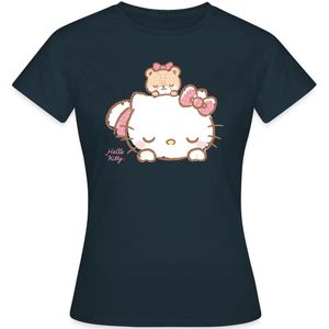 Hello Kitty Met Teddy Op Haar Rug T-Shirt Dames