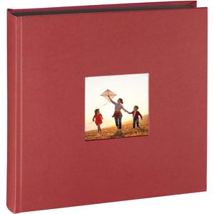 Fotoalbum 30x30 cm (fotoboek met 100 zwarte pagina's, album voor 400 foto's om zelf vorm te geven en in te plakken) bordeaux