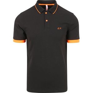Sun68 - Poloshirt Small Stripe Zwart - Modern-fit - Heren Poloshirt Maat L